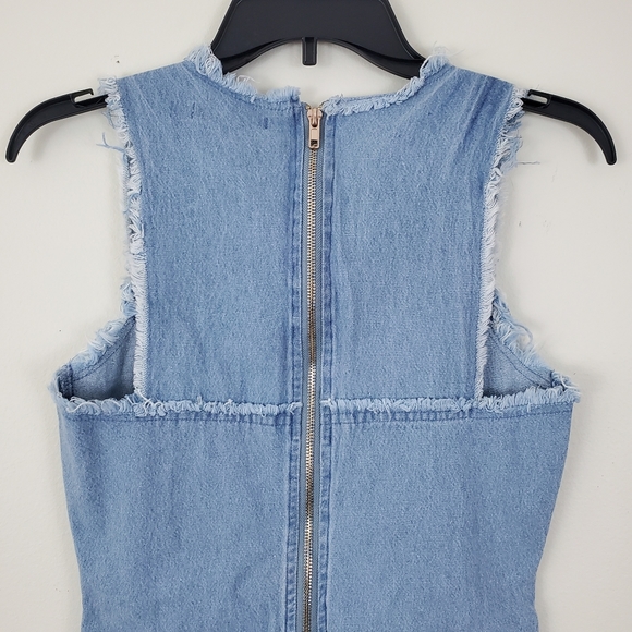 NWT Bishop + Young Denim Frayed Shift Dress - Picture 9 of 12